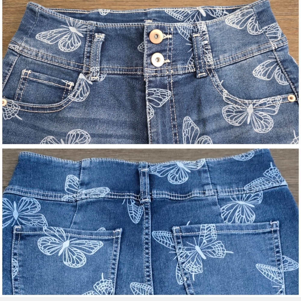 No Boundaries 🦋 Blue Denim Shorts, Size 11 Juniors' - Picture 7 of 11